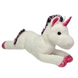 Aurora Shimmers‎ Unicorn Reversible Sequins Fantasy Stuffed Animal Plush Toy 18"